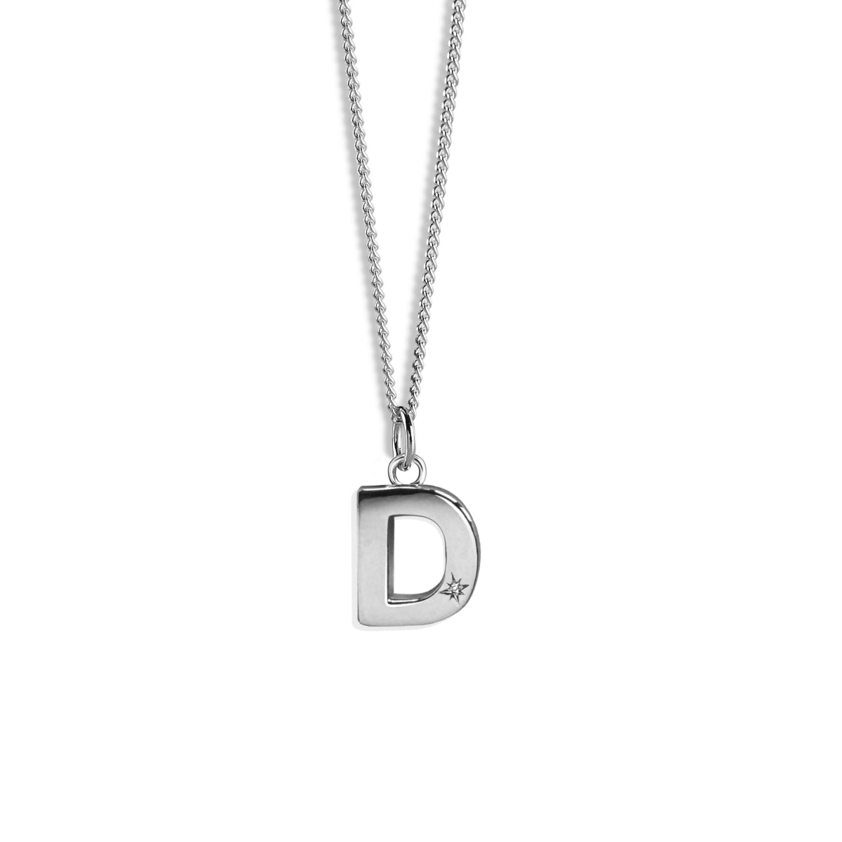 Steff Silver & Diamond Initial Pendants