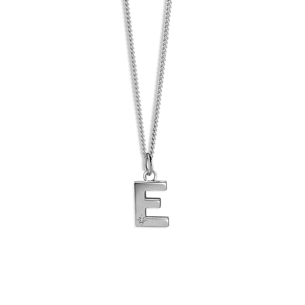Steff Silver & Diamond Initial Pendants
