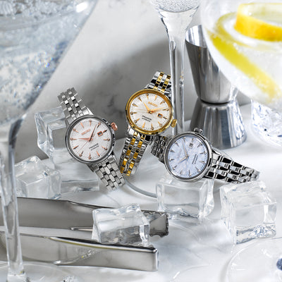 Seiko Presage Cocktail Time ‘White Lady’ Diamond Twist Watch