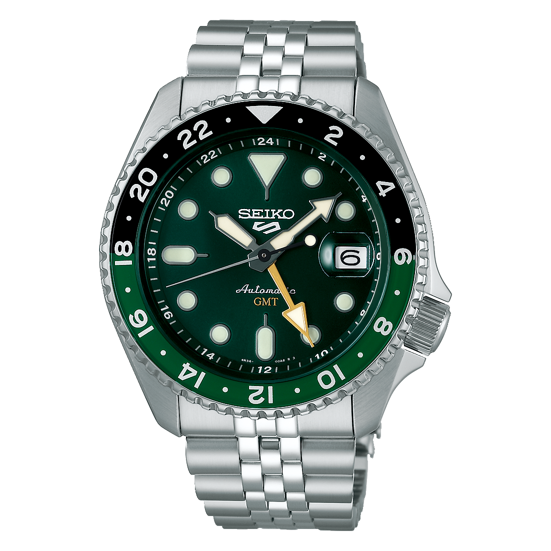 Seiko 5 Sports SKX GMT Bi-Colour Green Dial Men's Watch
