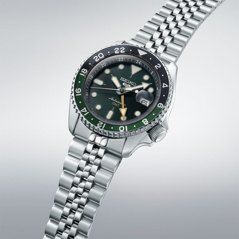 Seiko 5 Sports SKX GMT Bi-Colour Green Dial Men's Watch