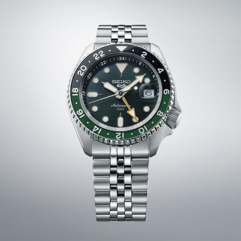 Seiko 5 Sports SKX GMT Bi-Colour Green Dial Men's Watch