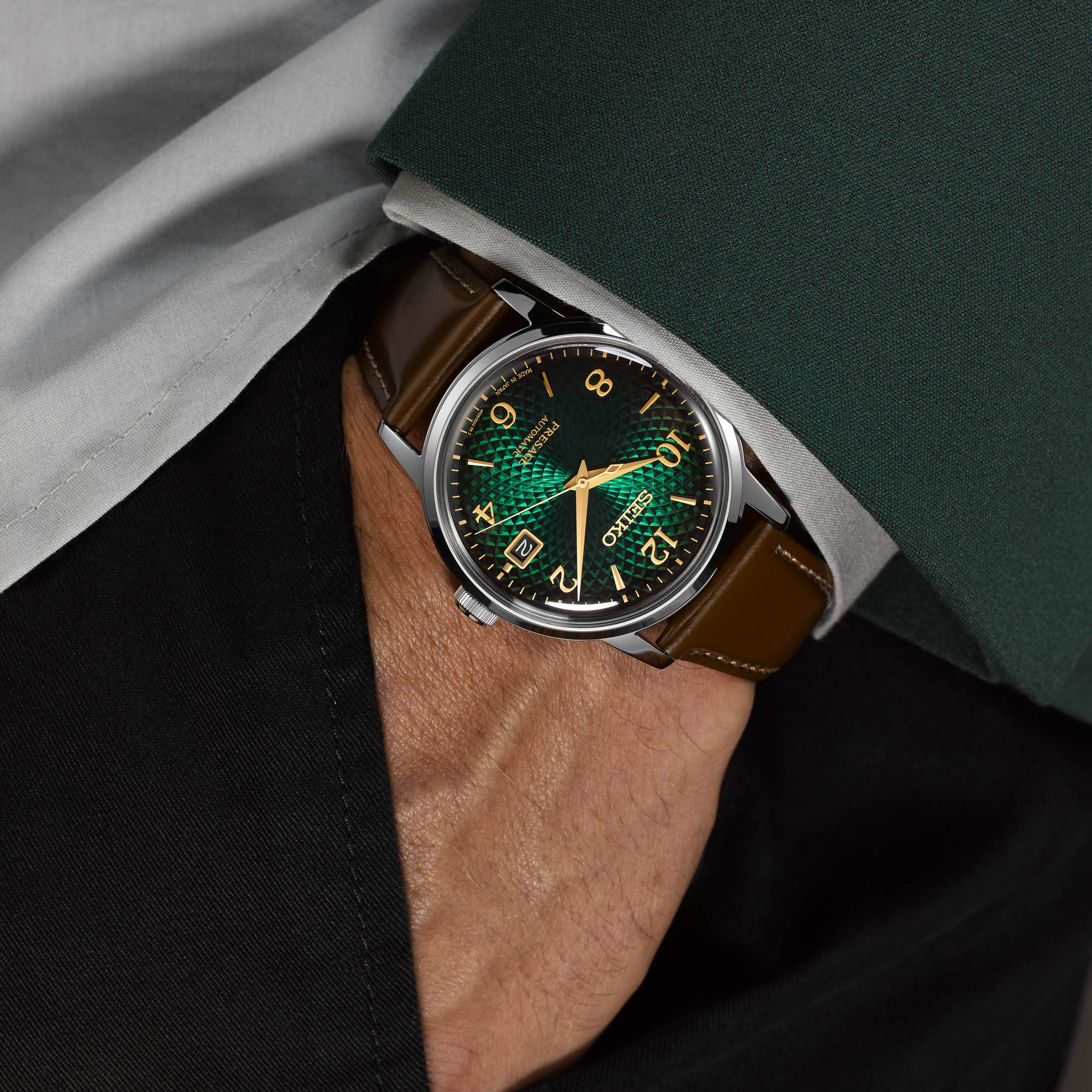 Seiko Green Dial Presage Cocktail Time ‘Mojito’ 38mm Men's Watch