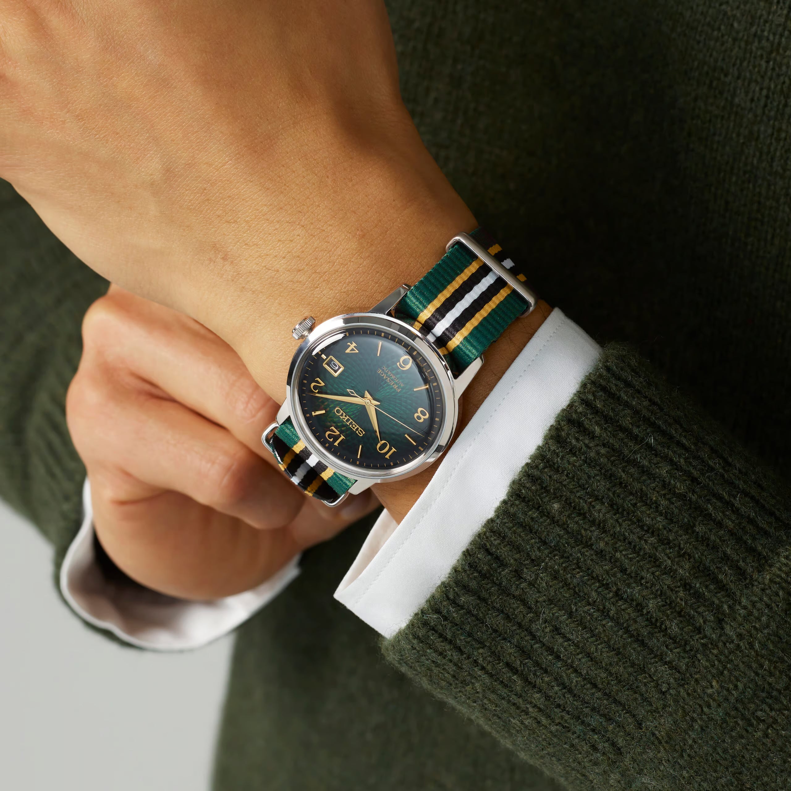 Seiko Green Dial Presage Cocktail Time ‘Mojito’ 38mm Men's Watch