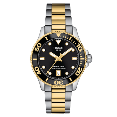Tissot Seastar 36mm Black Dial Quartz Men's Watch