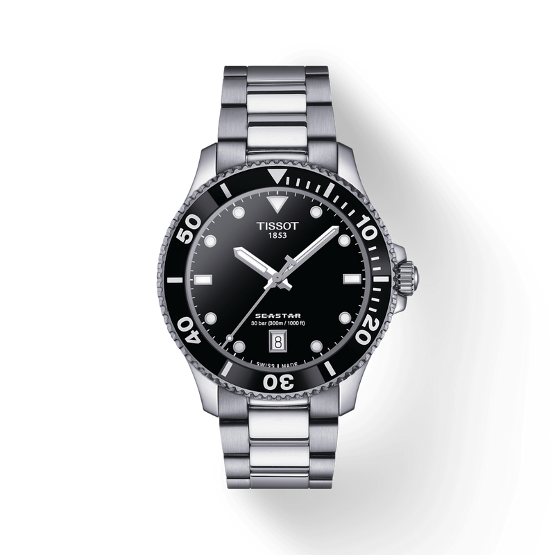 Tissort Seastar 1000 40mm Black Swiss Quartz Unisex Watch