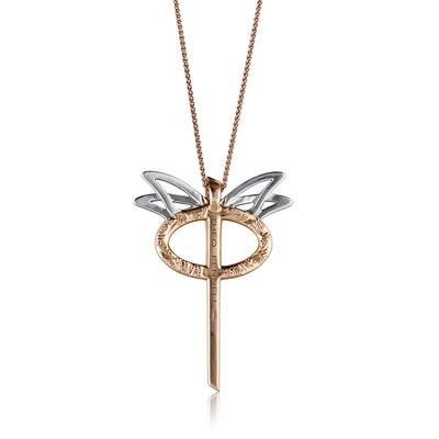 Theo Fennell 18ct White & Rose Gold Diamond Wings Phi Pendant