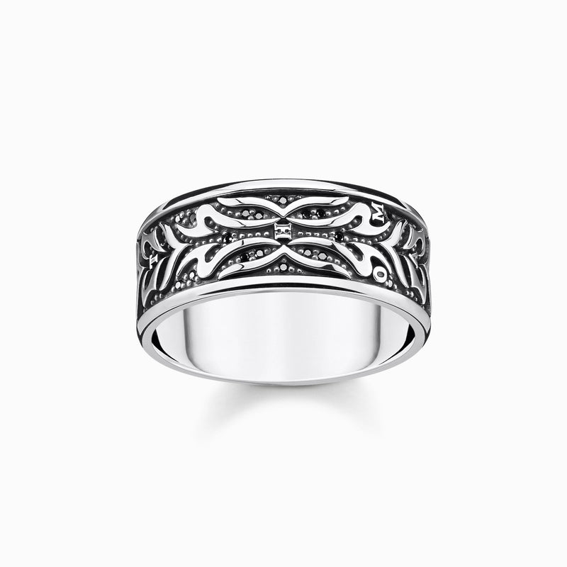 Thomas Sabo Ring Black Tiger Pattern