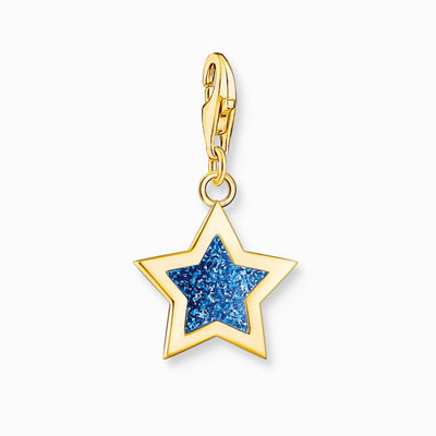 Thomas Sabo 925 Sterling Gold Star Charm Pendant