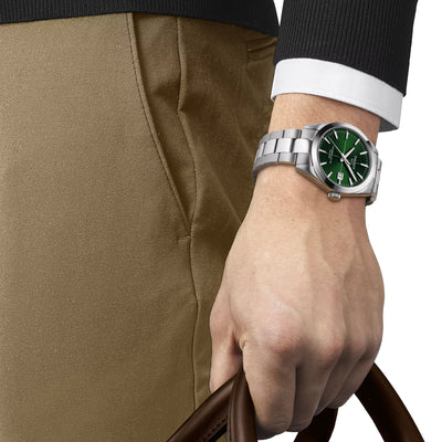 Tissot Powermatic 80 Silicium Green Dial Stainless Steel Men's Watch