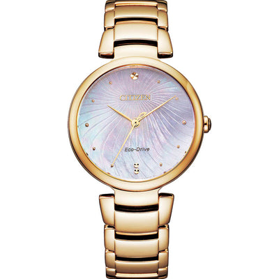 Citizen Mother of Pearl 31mm Gold Eco Drive Ladies Watch