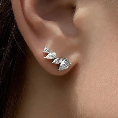 CARAT* London Sterling Silver Abigail Marquise Stud Earrings