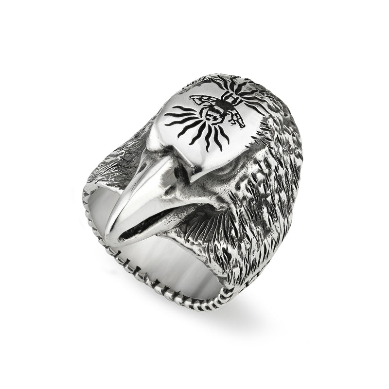 Gucci Anger Forest Silver Eagle Head Ring size s/t