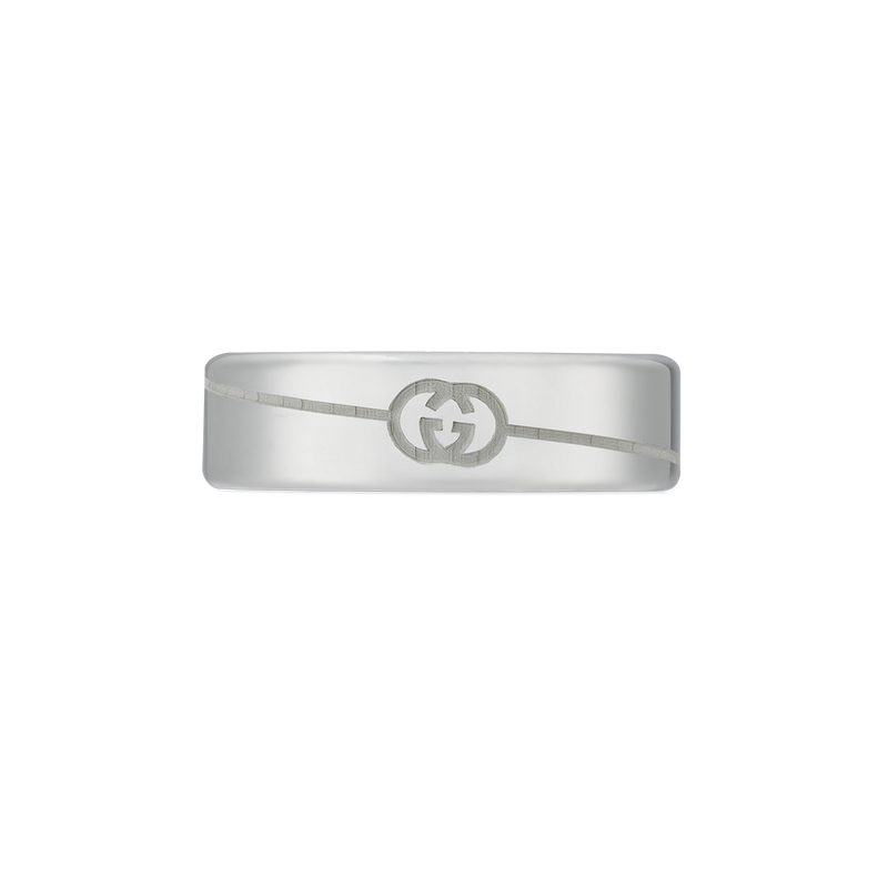 Gucci Tag Interlocking G Logo 6mm Sterling Silver Ring