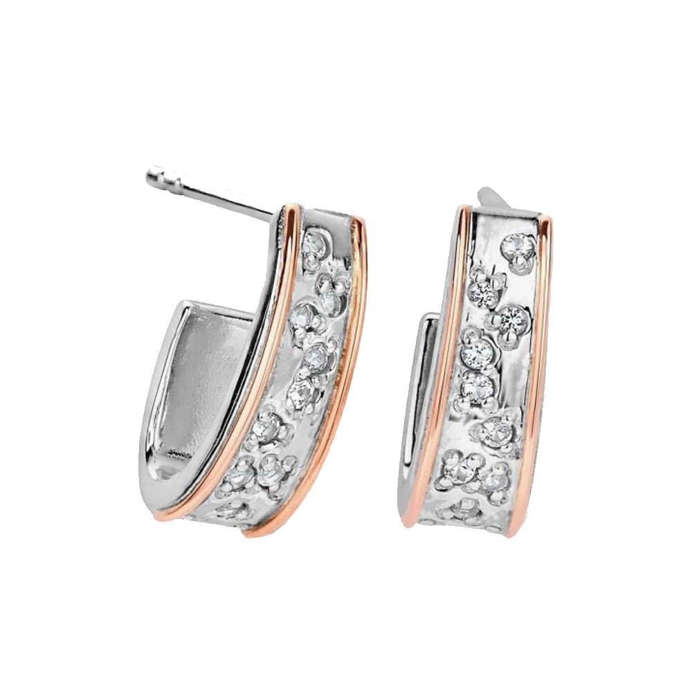 Clogau® Cariad Sparkle Half-Hoop Earrings