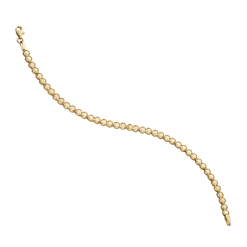 9ct Yellow Gold Diamond Cut Elegance Tennis Bracelet