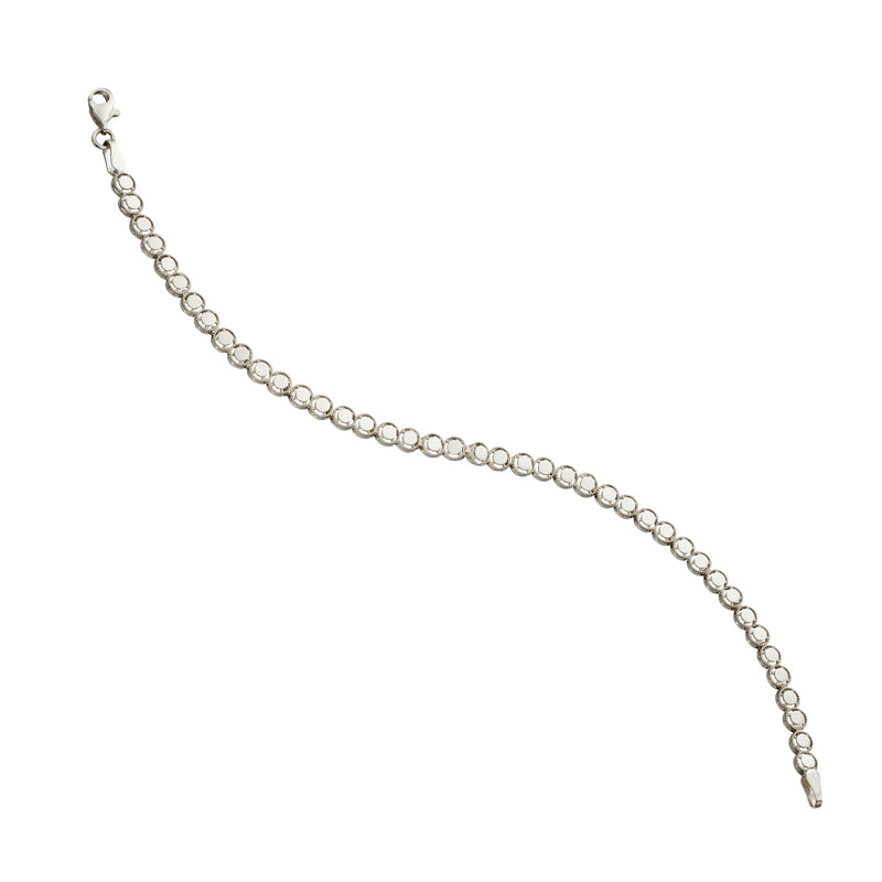 9ct White Gold Diamond Cut Elegance Tennis Bracelet