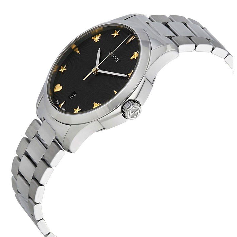 Gucci G-Timeless Iconic 38 mm Black Guilloche Dial Quartz Unisex Watch