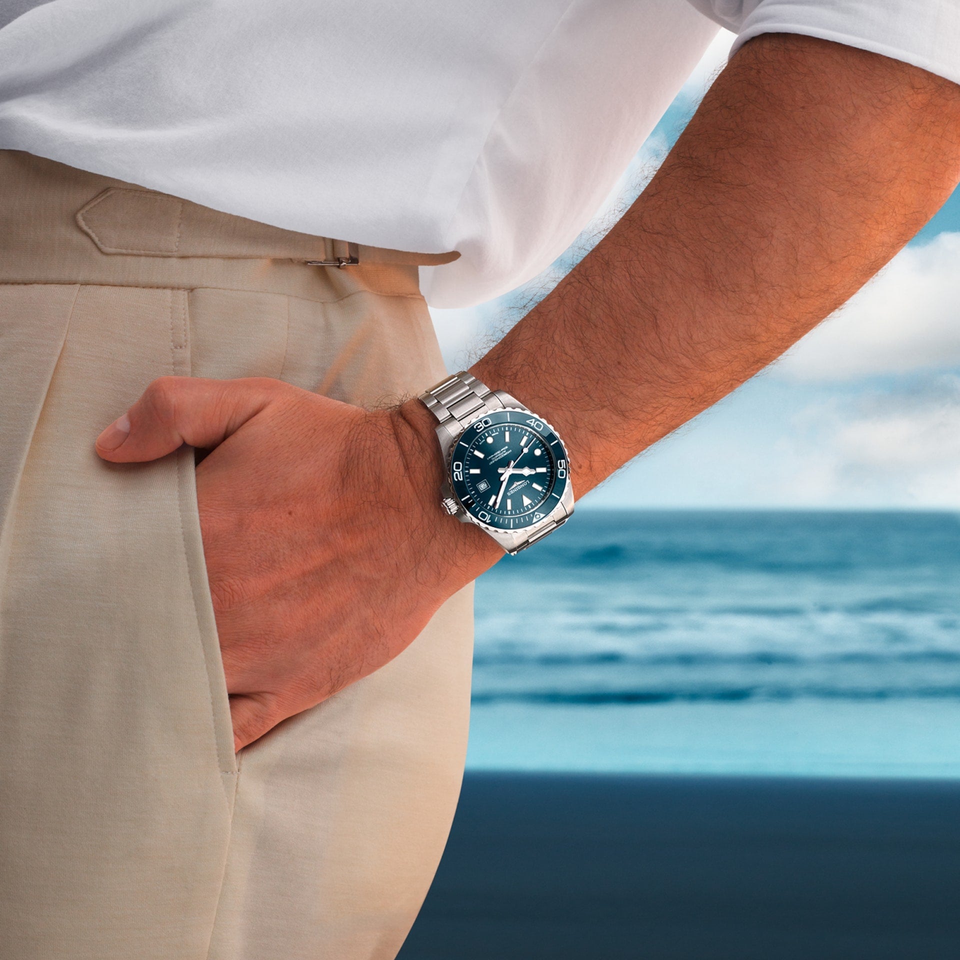 Longines 42mm Blue Dial & Bezel Hydroconquest Automatic Men's Watch