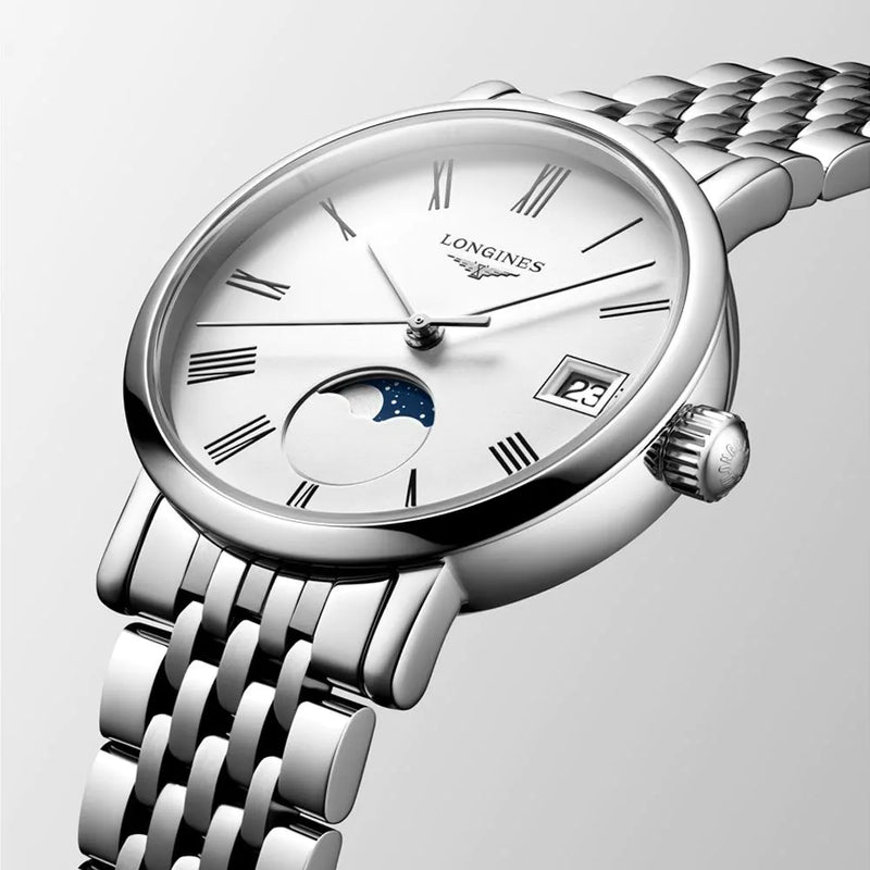 Longines Elegant Collection 30mm White Quartz Ladies Watch