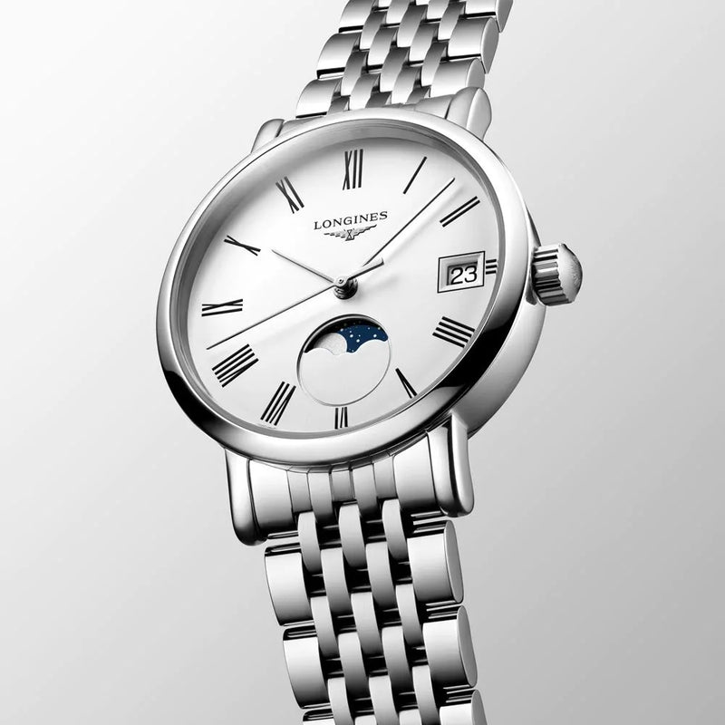 Longines Elegant Collection 30mm White Quartz Ladies Watch