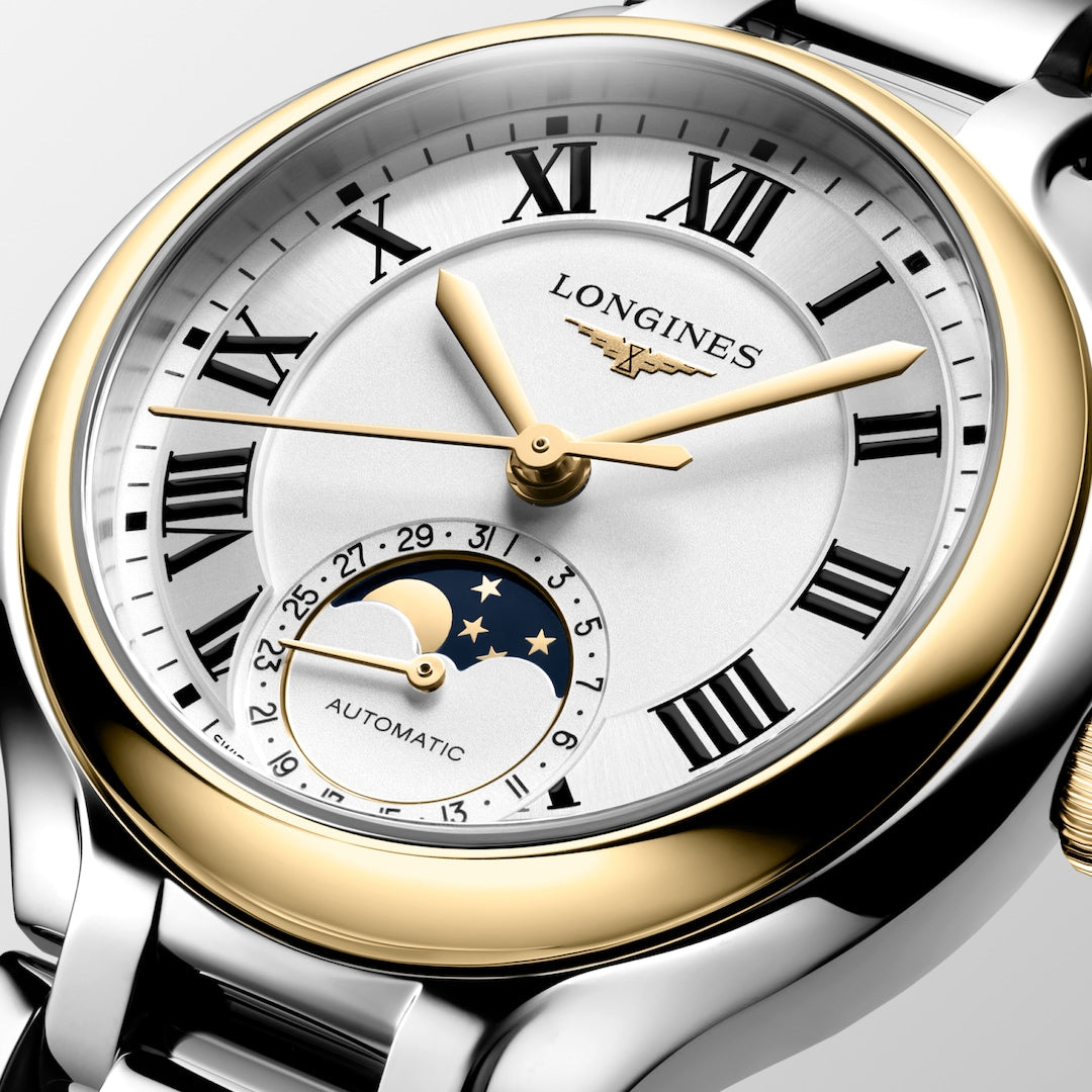 Longines Primaluna 34mm Bi-Colour Moonphase Automatic Ladies Watch