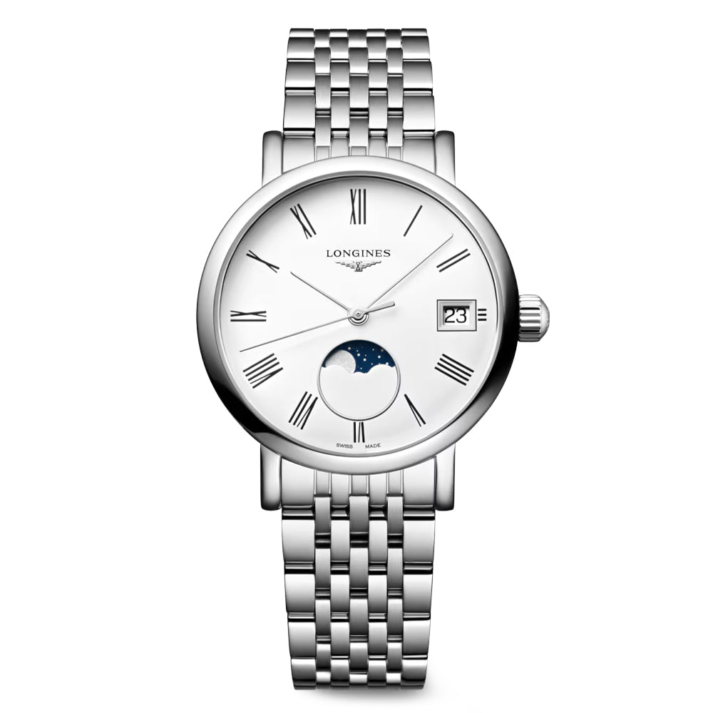 Longines Elegant Collection 30mm White Quartz Ladies Watch