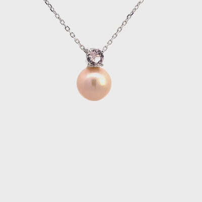 Georgini Noosa Fresh Water Pearl & Morganite Pendant