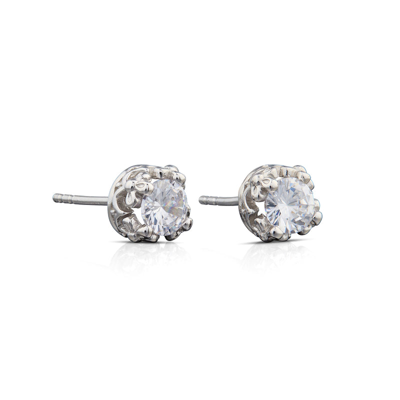 Tiara Sterling Silver Stud Earrings