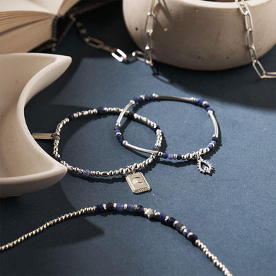 ChloBo Reflect Sodalite & Silver Bracelet Set
