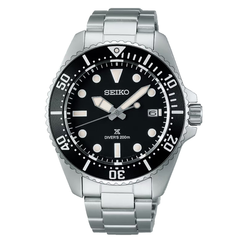 Seiko Prospex Solar Diver’s in Pure Black Men's Watch