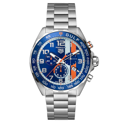 Tag Heuer Formula 1 X Gulf 43mm Blue Quartz Chronograph Men's Watch