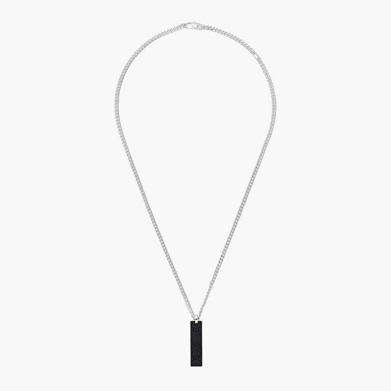 Gucci 925 Sterling Silver GG Tag Necklace