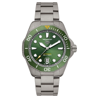 TAG Heuer Titanium 43mm Green Dial Aquaracer Professional 300 Automatic Men's Watch