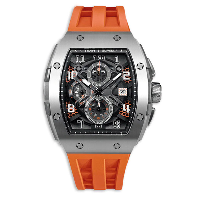 Tsar Bomba Elemental Series-Quartz Orange Strap Watch