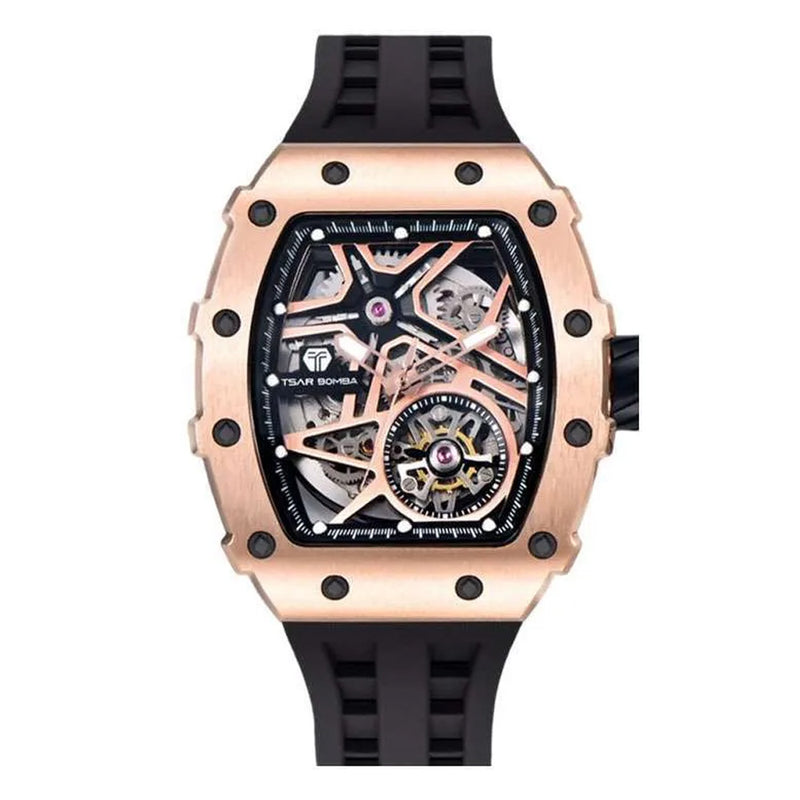 Tsar Bomba Elemental Series-Automatic Watch Rose Gold & Black Men&