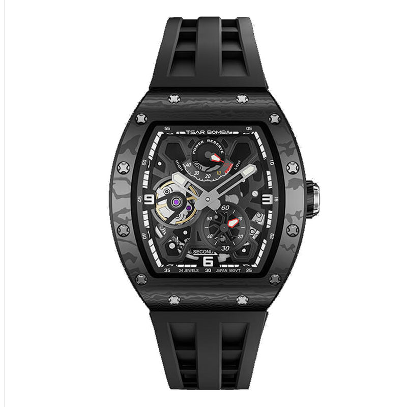 Tsar Bomba Elemental Series-Automatic Black Strap Men&