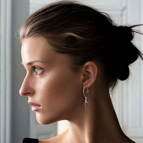 Georg Jensen Sterling Silver Mercy Long Drop Earrings (10015150)