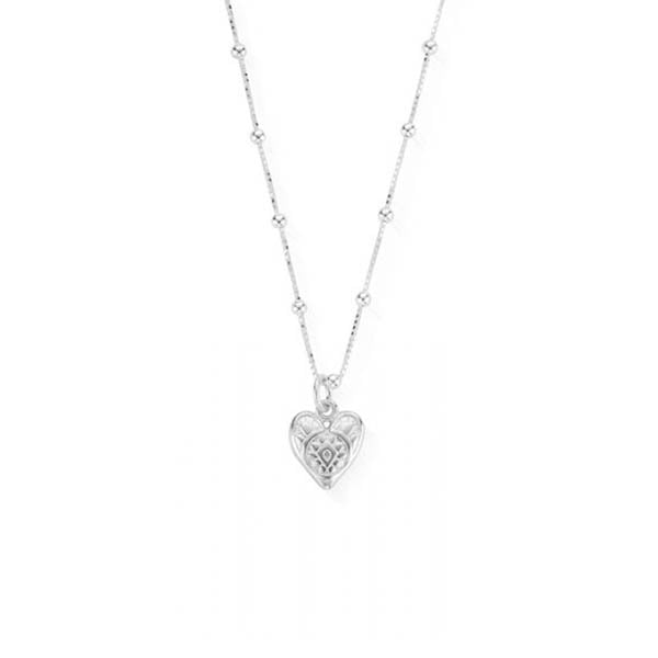 ChloBo Heart Bobble Chain Silver Pendant Necklace