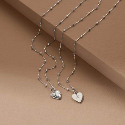ChloBo Heart Bobble Chain Silver Pendant Necklace