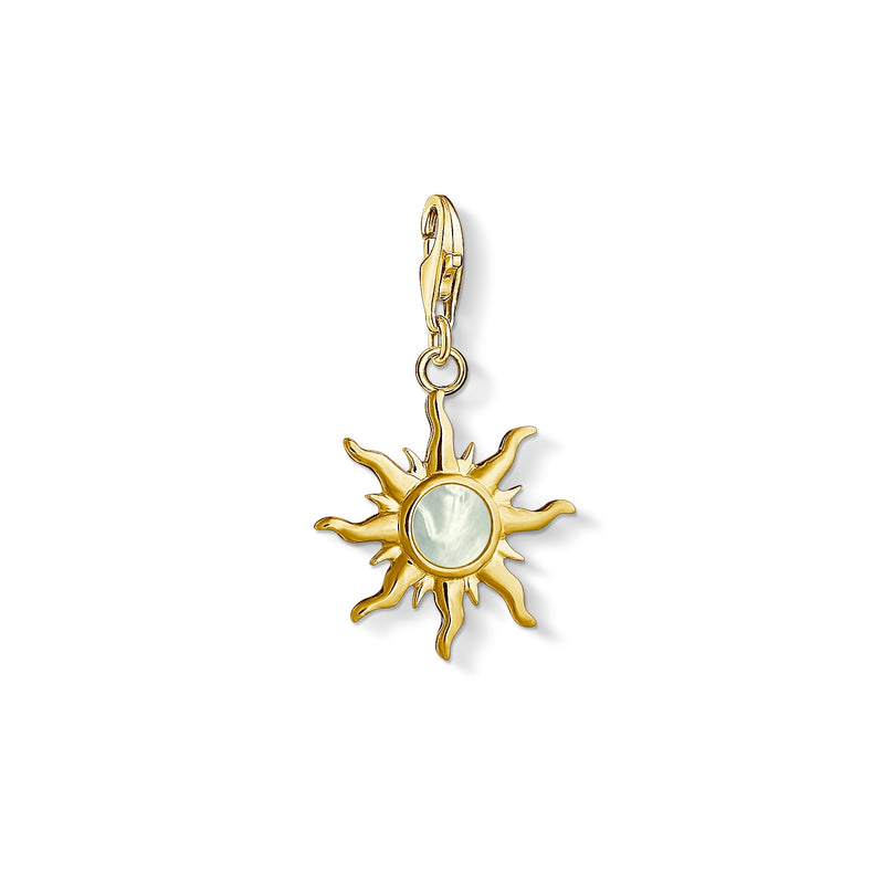 Thomas Sabo Yellow Gold Pearl Vintage Sun Charm