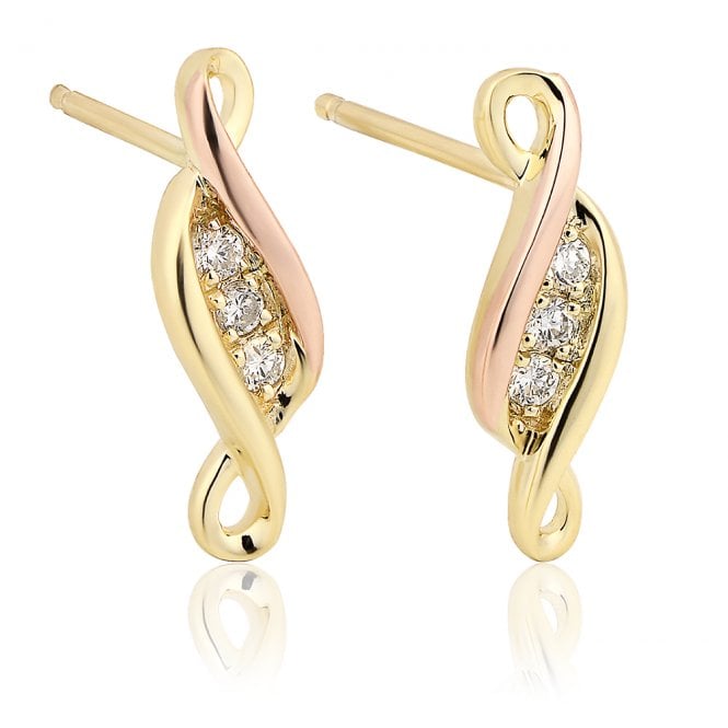 Clogau Past Present Future 9ct Yellow & Rose Gold Plated Earrings