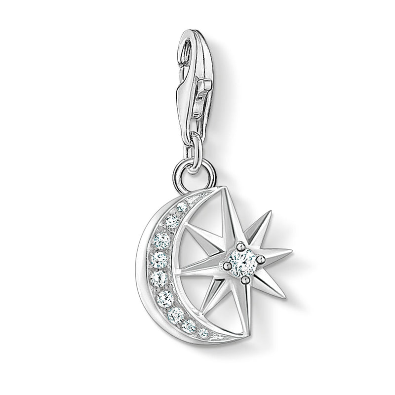 Thomas Sabo Sterling Silver & CZ Star & Moon Charm