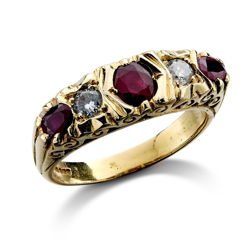 18ct Yellow Gold Ruby & Diamond Ring - Steffans Jewellers