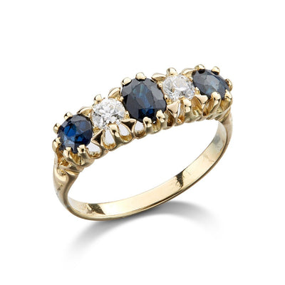 18ct Yellow Gold Sapphire & Diamond Ring - Steffans Jewellers