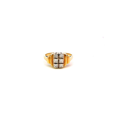 1970's Yellow Gold Ring With 6 Brilliant-Cut Diamonds - Steffans Jewellers