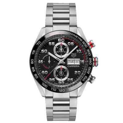 TAG Heuer Carrera 44mm Black Dial Bracelet Chronograph Men's Watch