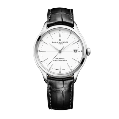 Baume & Mercier Clifton 40mm White Dial Automatic Men's Watch - Steffans Jewellers