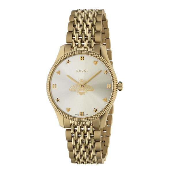 Gucci G-Timeless With Star Motif Gold Bee 36mm Quartz  Ladies Watch