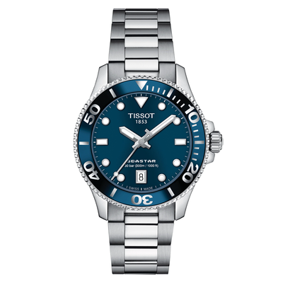 Tissot Seastar 1000 Blue Dial Stainless Steel Ladies Watch
